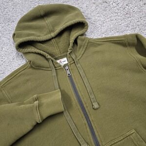 American Giant Sweater Medium Green Full Zip Long Sleeve Midweight Sweatshirt